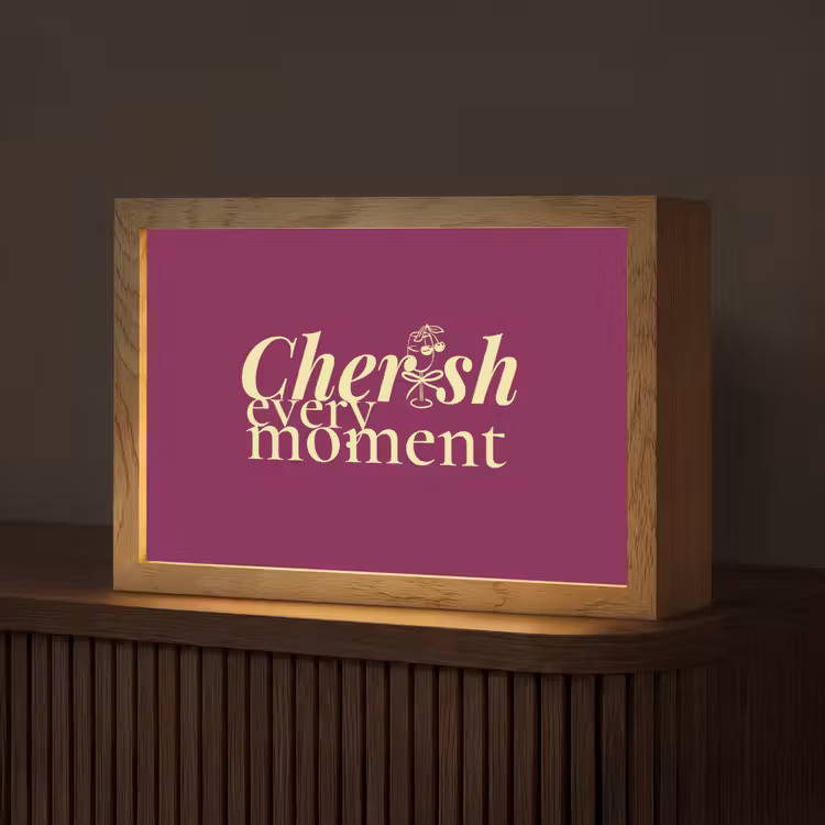 Cherish every moment - Cocktailglas - Bordeaux Light Box met kabel (Tafellamp) klein -z3d_website