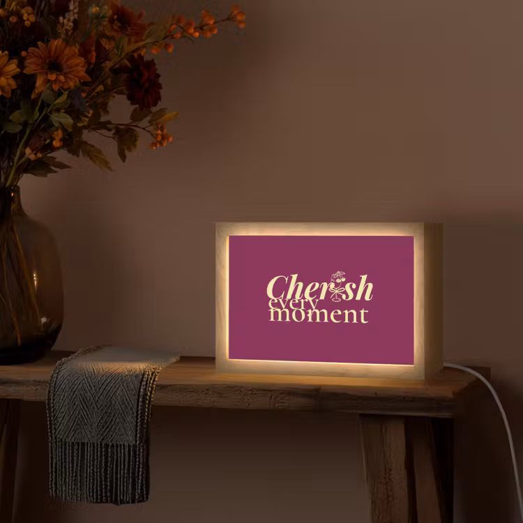 Cherish every moment - Cocktailglas - Bordeaux Light Box met kabel (Tafellamp) klein -sfeer4