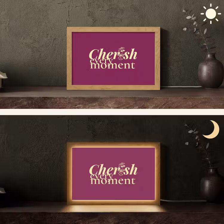 Cherish every moment - Cocktailglas - Bordeaux Light Box met kabel (Tafellamp) klein -sfeer3