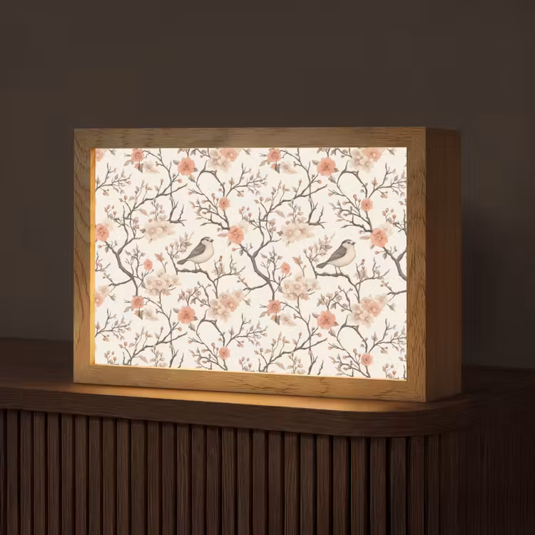 Kersenbloesem - Mus - Roze Light Box met kabel (Tafellamp) klein 924 -z3d_website