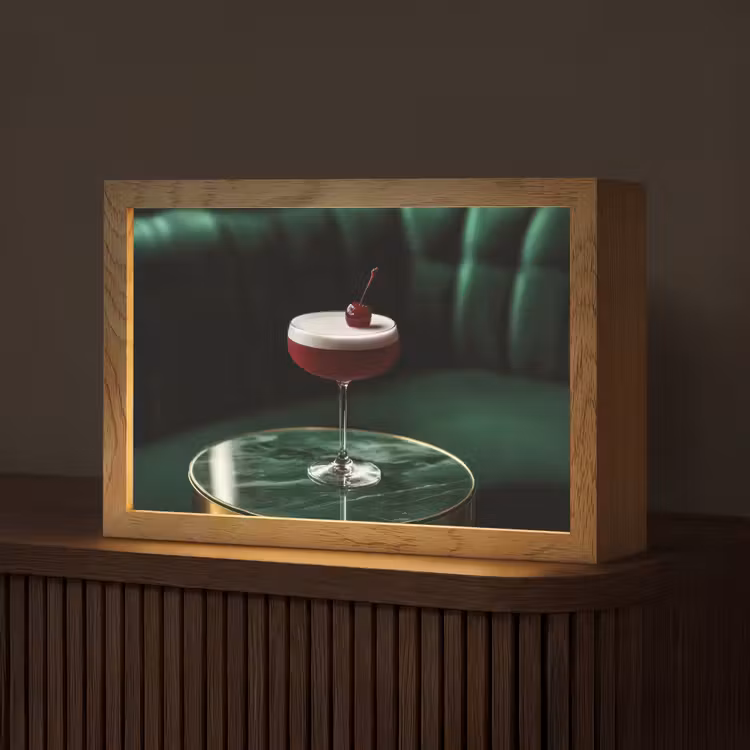 Kers - Cocktail - Rood - Marmer Light Box met kabel (Tafellamp) klein -z3d_website