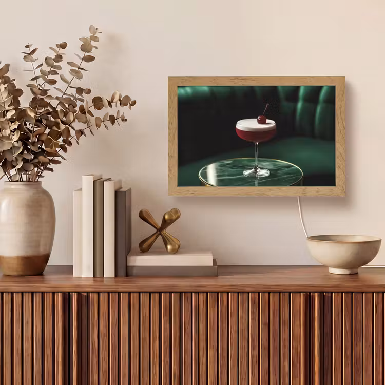 Kers - Cocktail - Rood - Marmer Light Box met kabel (Tafellamp) klein -sfeer2