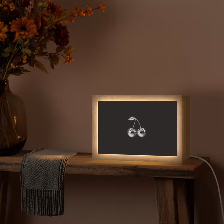 Kers - Luxueus - Metallic Light Box met kabel (Tafellamp) klein -sfeer4