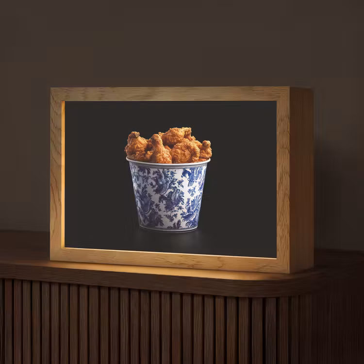 Kip - Bucket - Delfts blauw - Lekker Light Box met kabel (Tafellamp) klein -z3d_website