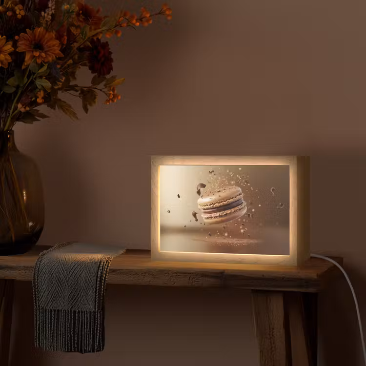 Chocolade - Macarons - Eten - Snoep Light Box met kabel (Tafellamp) klein -sfeer4