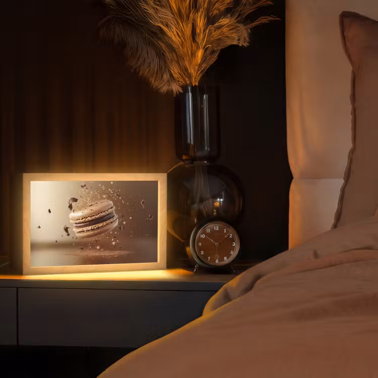 Chocolade - Macarons - Eten - Snoep Light Box met kabel (Tafellamp) klein -sfeer1