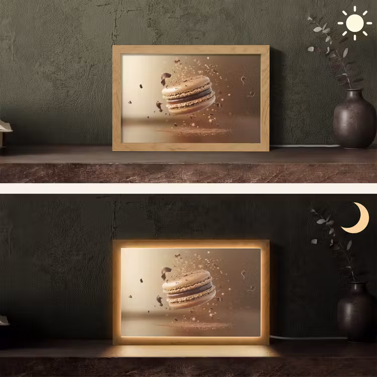 Chocolade - Macarons - Eten - Snoep Light Box met kabel (Tafellamp) klein -sfeer3