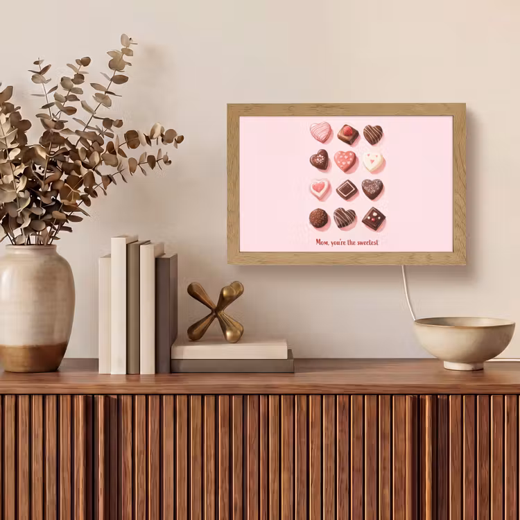 Chocolaatjes - Hartvormig - Liefste Light Box met kabel (Tafellamp) klein -sfeer2