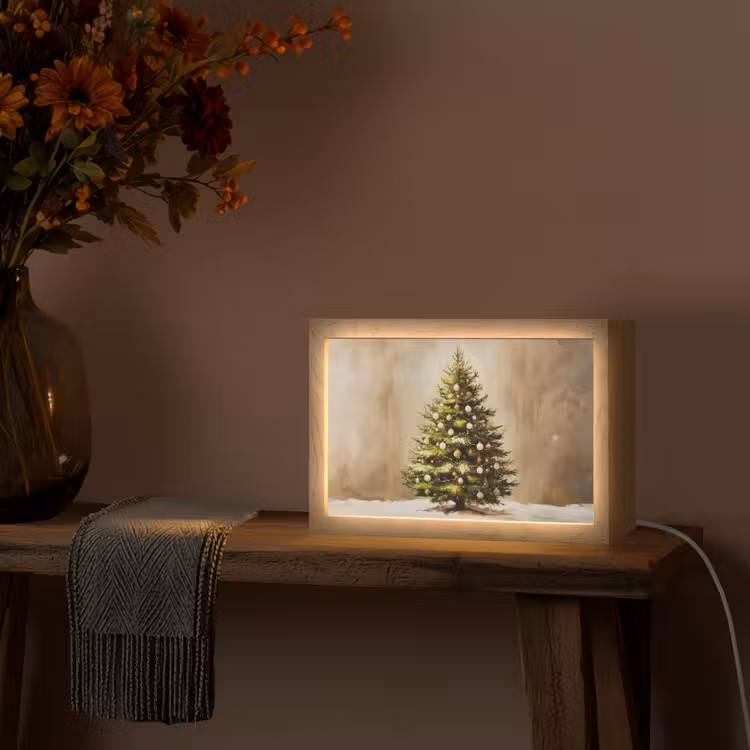 Kerst - Sfeer - Groen Light Box met kabel (Tafellamp) klein -sfeer4