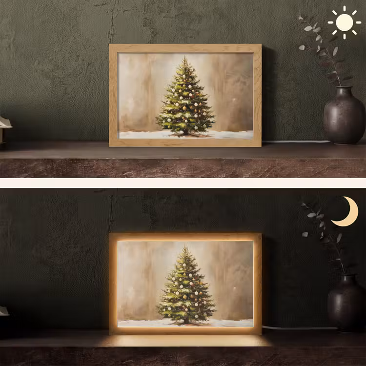 Kerst - Sfeer - Groen Light Box met kabel (Tafellamp) klein -sfeer3
