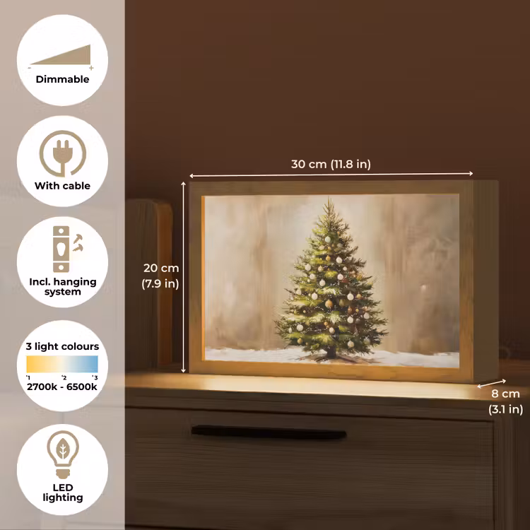 Kerst - Sfeer - Groen Light Box met kabel (Tafellamp) klein -USP_EN