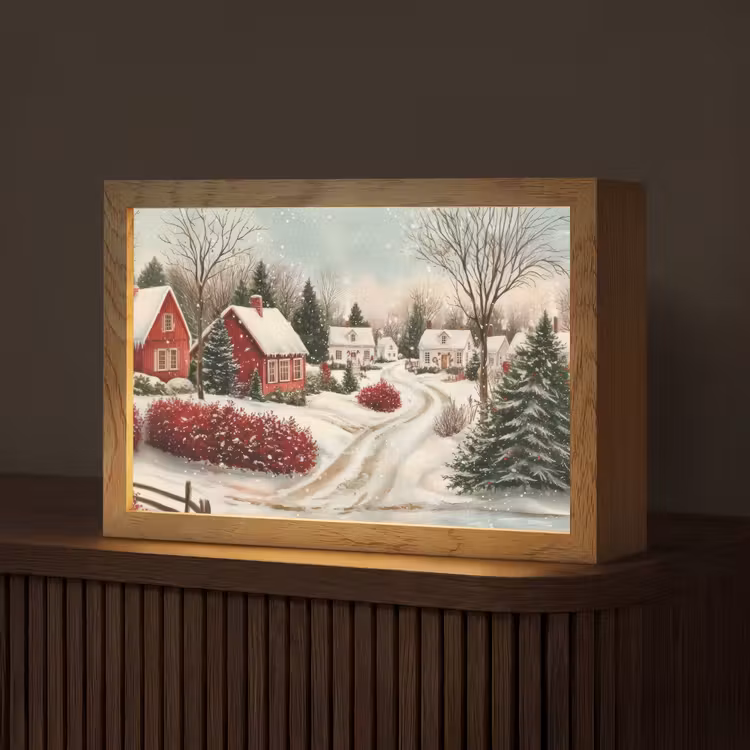 Kerstsfeer - Landelijk - Rood Light Box met kabel (Tafellamp) klein -z3d_website