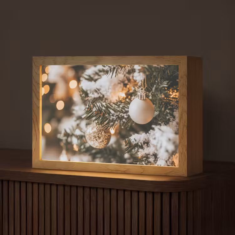 Kerst - Kerstboom - Winter - Binnen - Sneeuw Light Box met kabel (Tafellamp) klein -z3d_website