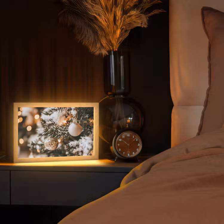 Kerst - Kerstboom - Winter - Binnen - Sneeuw Light Box met kabel (Tafellamp) klein -sfeer1