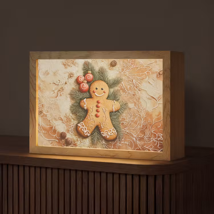 Kerstmis - Koekje - Poppetje - Speculaas Light Box met kabel (Tafellamp) klein -z3d_website