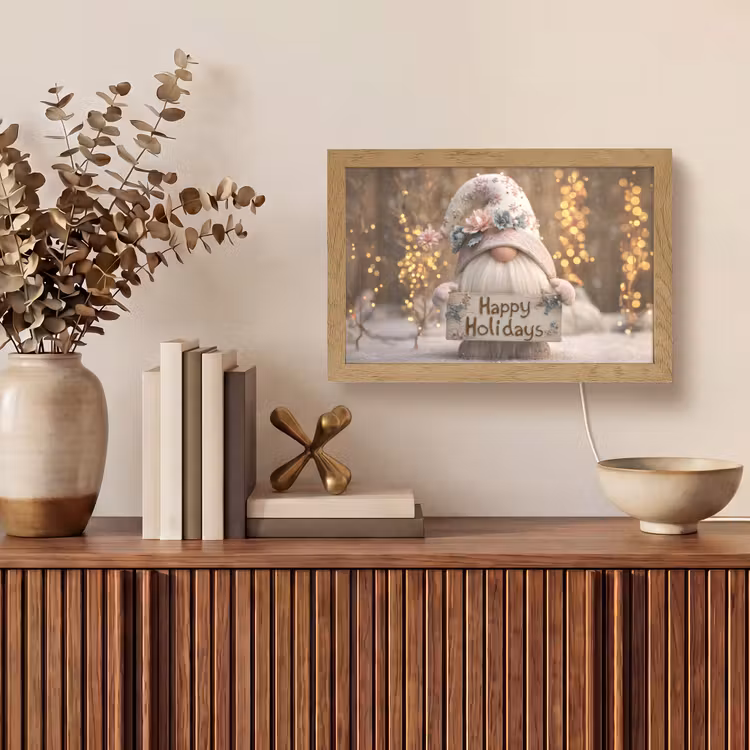 Kerst - Gnome - Bord - Kleurrijk Light Box met kabel (Tafellamp) klein -sfeer2