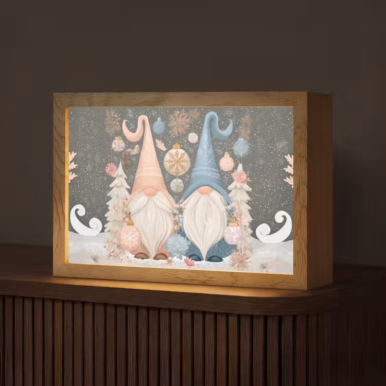 Kerst - Gnomen - Pastel Light Box met kabel (Tafellamp) klein -z3d_website