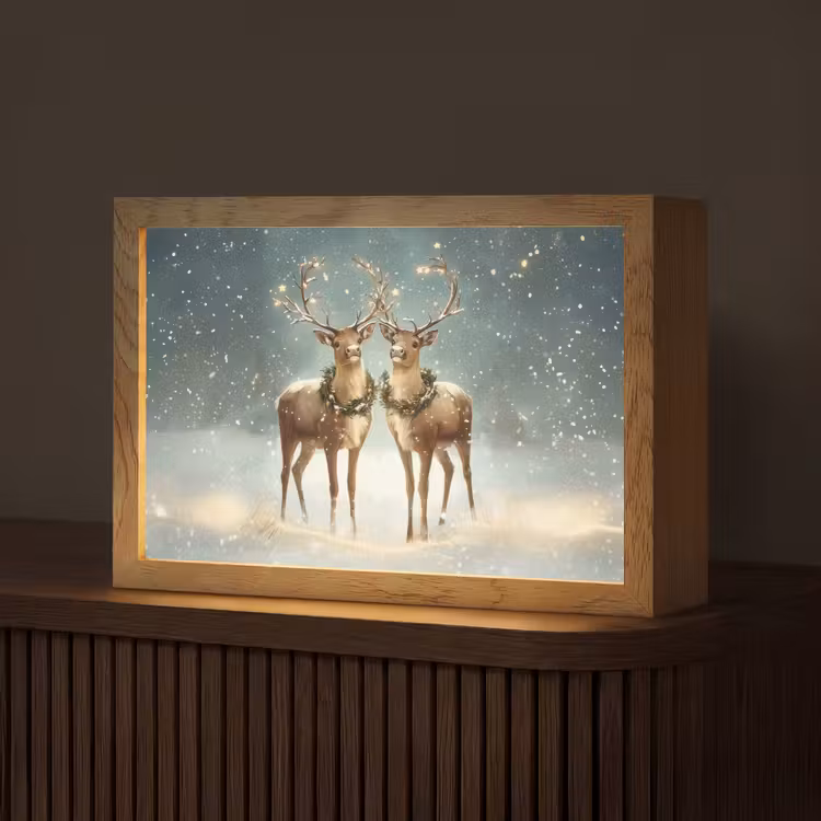 Kerstmagie - Winterwoud - Rendier Light Box met kabel (Tafellamp) klein -z3d_website