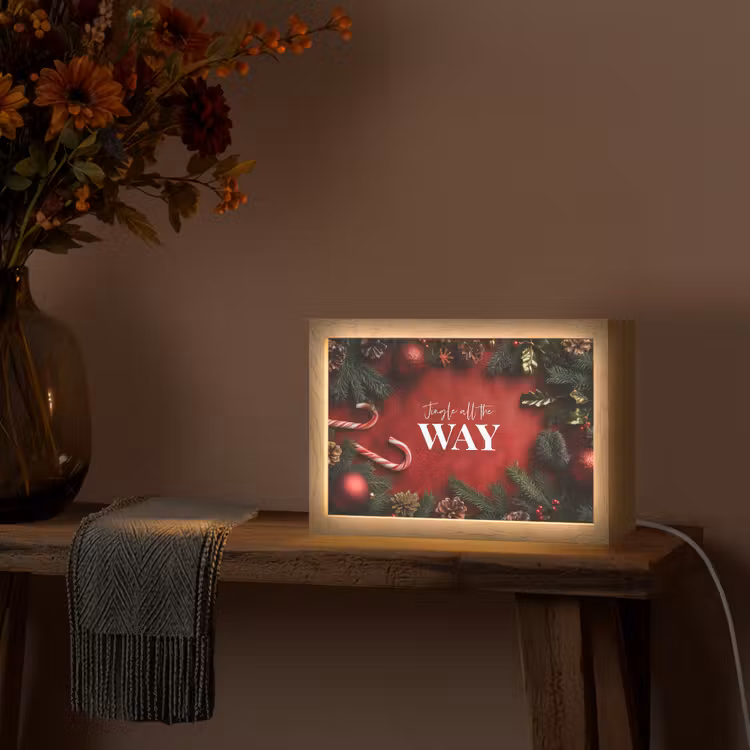 Kerst - Quote - Rood - Kerstballen Light Box met kabel (Tafellamp) klein -sfeer4