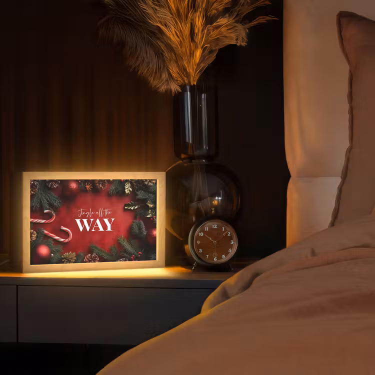 Kerst - Quote - Rood - Kerstballen Light Box met kabel (Tafellamp) klein -sfeer1