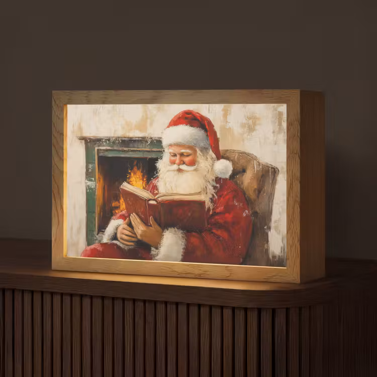 Kerst - Kerstman - Winter - Open Haard Light Box met kabel (Tafellamp) klein -z3d_website