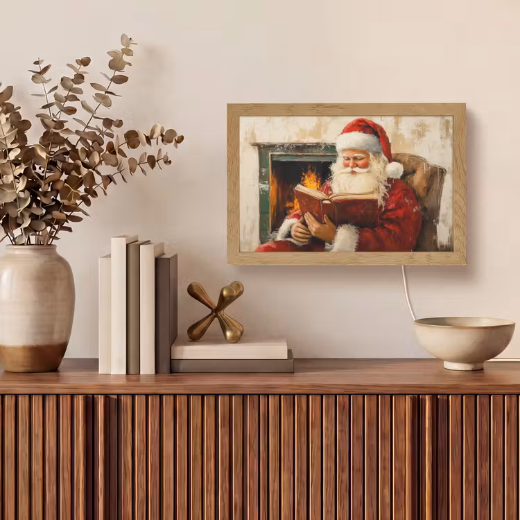 Kerst - Kerstman - Winter - Open Haard Light Box met kabel (Tafellamp) klein -sfeer2