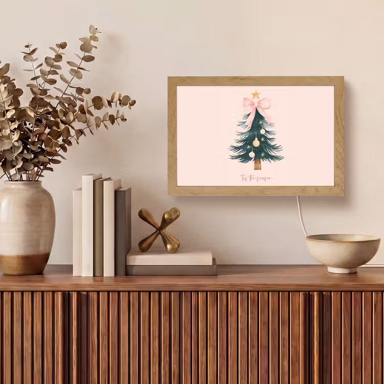Christmas Season - Kerst - Kerstboom - Roze Light Box met kabel (Tafellamp) klein -sfeer2