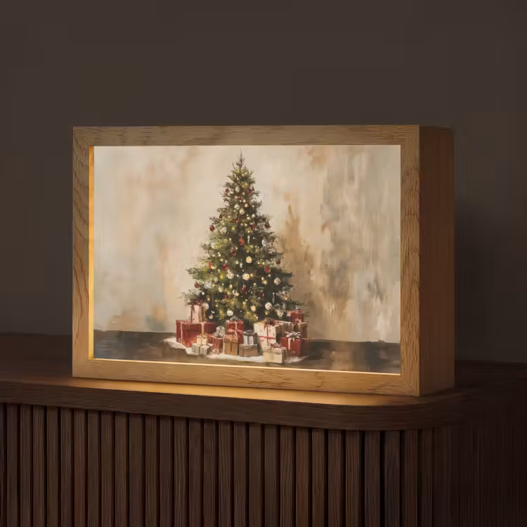 Kerstboom - Versierd - Kleurrijk Light Box met kabel (Tafellamp) klein -z3d_website