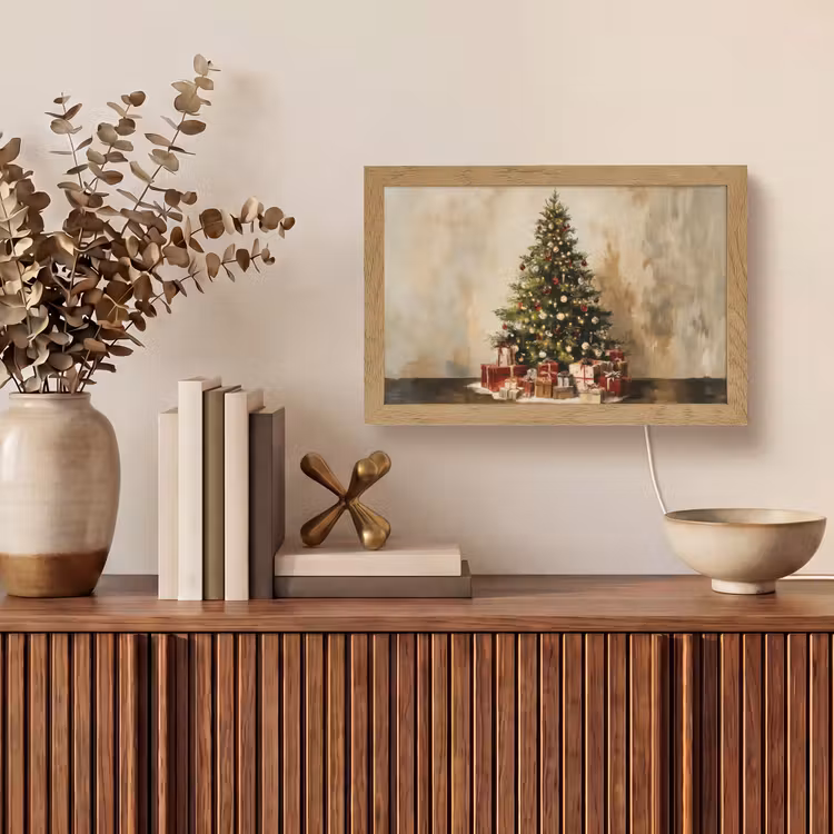 Kerstboom - Versierd - Kleurrijk Light Box met kabel (Tafellamp) klein -sfeer2