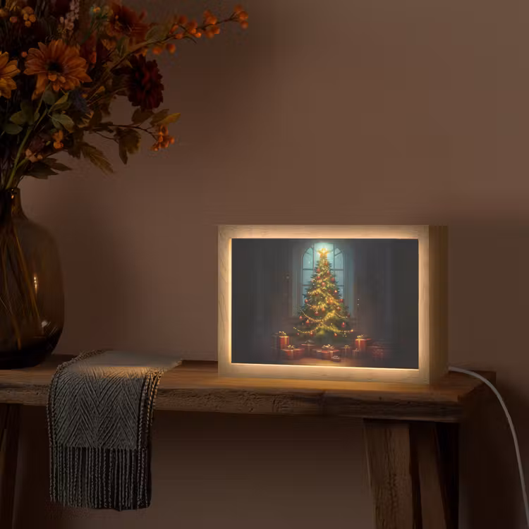 Kerstboom - Cadeau - Kerst - Winter Light Box met kabel (Tafellamp) klein -sfeer4