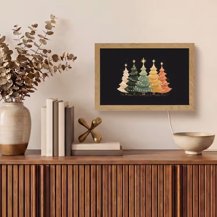 Kerstbomen - Kleurrijk - Lichtjes - Ster Light Box met kabel (Tafellamp) klein -sfeer2