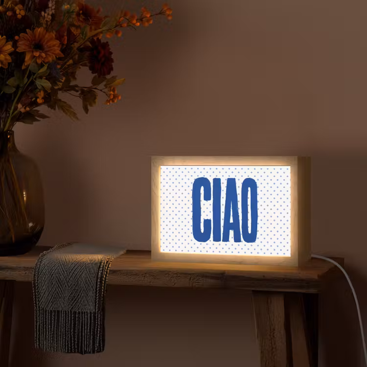 Ciao - Blauw - Stippen Light Box met kabel (Tafellamp) klein -sfeer4