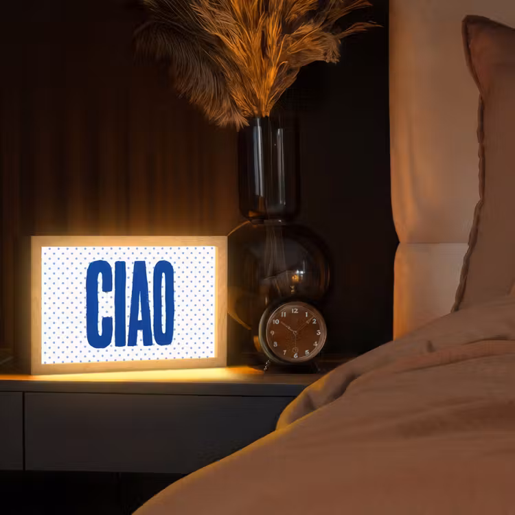 Ciao - Blauw - Stippen Light Box met kabel (Tafellamp) klein -sfeer1