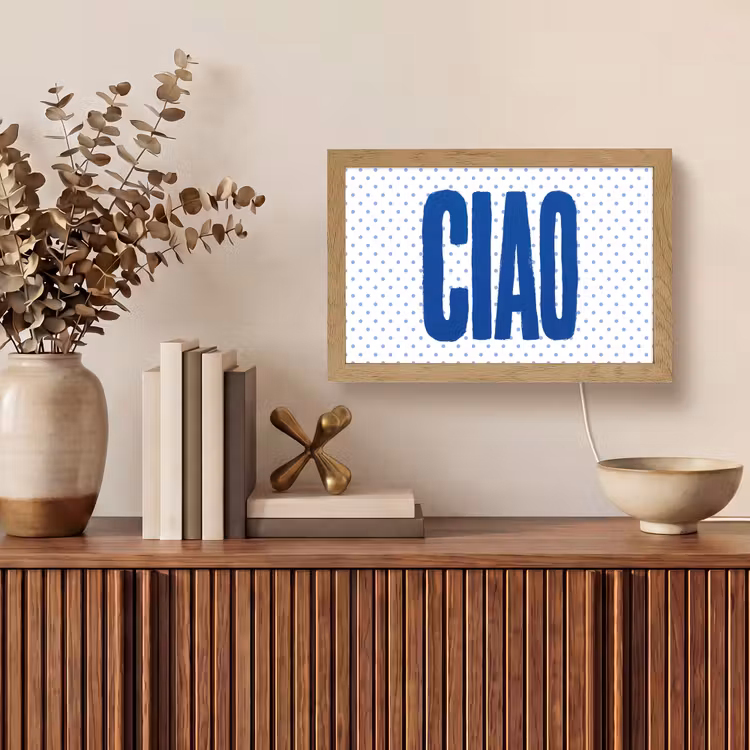 Ciao - Blauw - Stippen Light Box met kabel (Tafellamp) klein -sfeer2