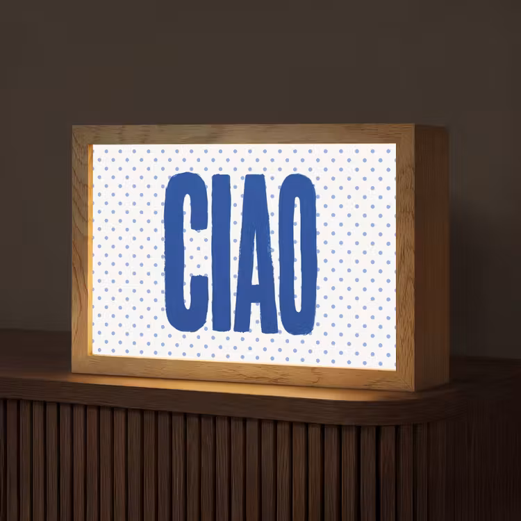Ciao - Stippen - Roze - Wit Light Box met kabel (Tafellamp) klein -z3d_website