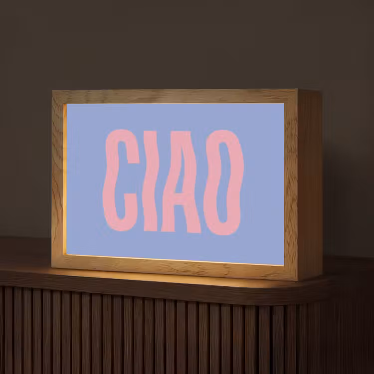Ciao - Roze - Blauw - Golvend Light Box met kabel (Tafellamp) klein -z3d_website