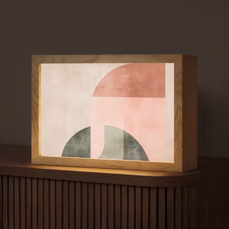 Cirkel - Abstract - Roze Light Box met kabel (Tafellamp) klein -z3d_website