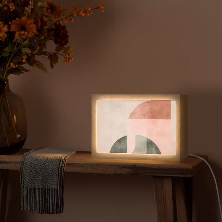 Cirkel - Abstract - Roze Light Box met kabel (Tafellamp) klein -sfeer4