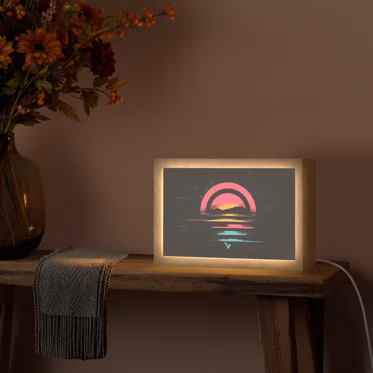 Cirkel - Abstract - Roze Light Box met kabel (Tafellamp) klein -sfeer4