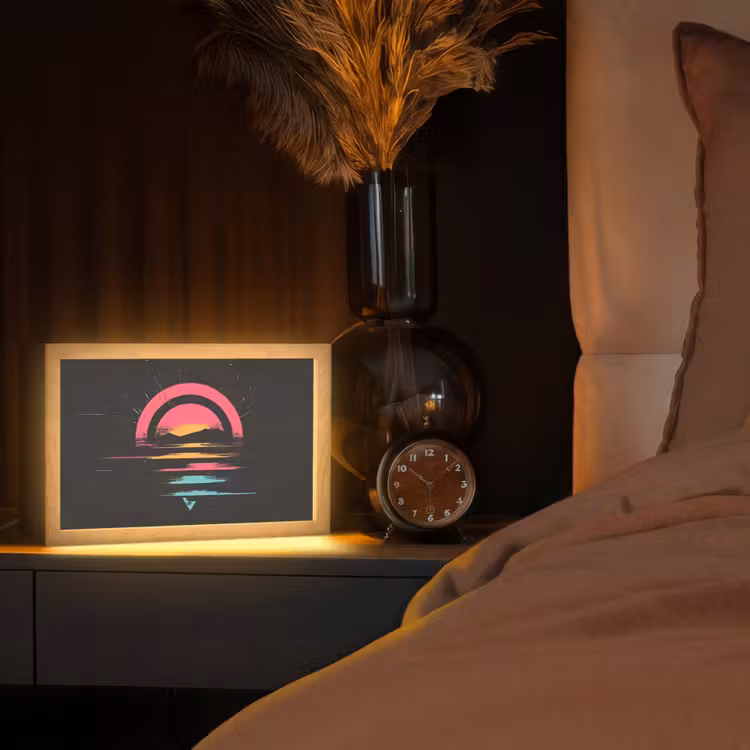 Cirkel - Abstract - Roze Light Box met kabel (Tafellamp) klein -sfeer1