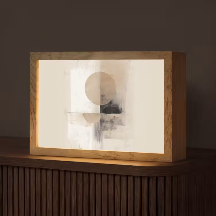 Cirkel - Compositie - Diepte - Beige Light Box met kabel (Tafellamp) klein -z3d_website