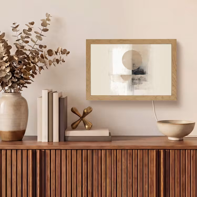 Cirkel - Compositie - Diepte - Beige Light Box met kabel (Tafellamp) klein -sfeer2