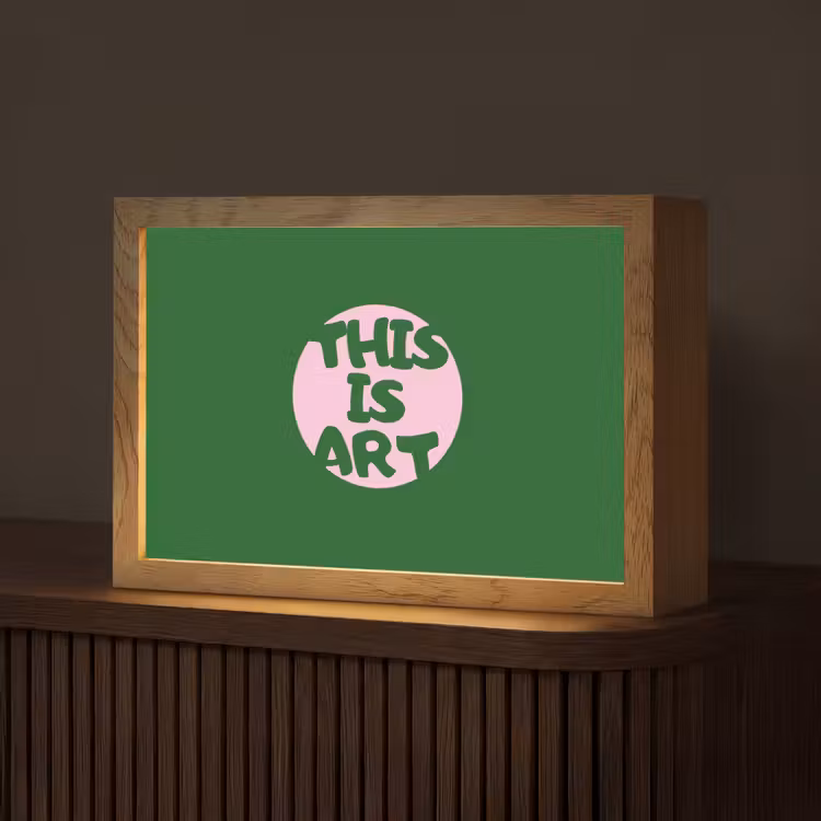 Cirkel - Roze - Tekst - Art Light Box met kabel (Tafellamp) klein -z3d_website