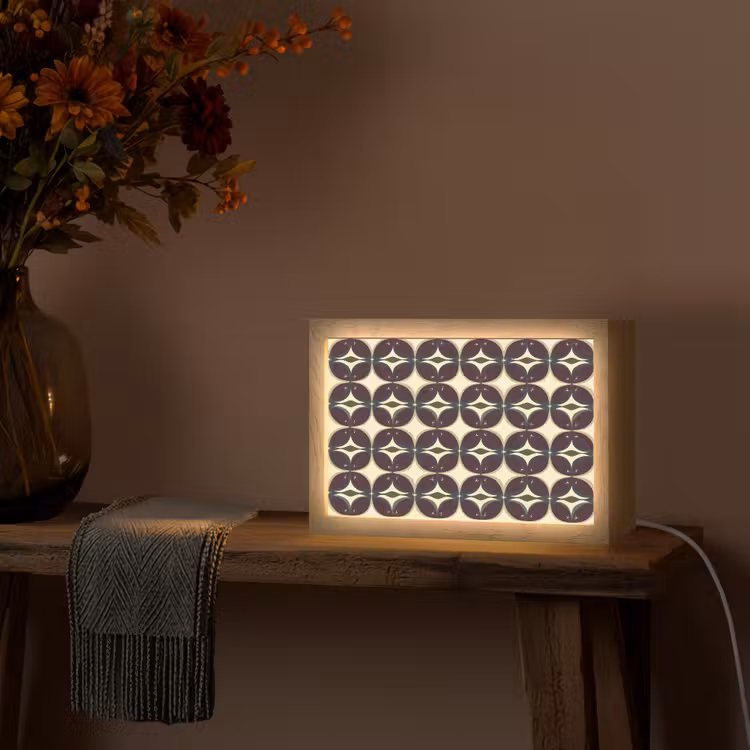 Cirkel - Retro - Kleurrijk Light Box met kabel (Tafellamp) klein 924 -sfeer4