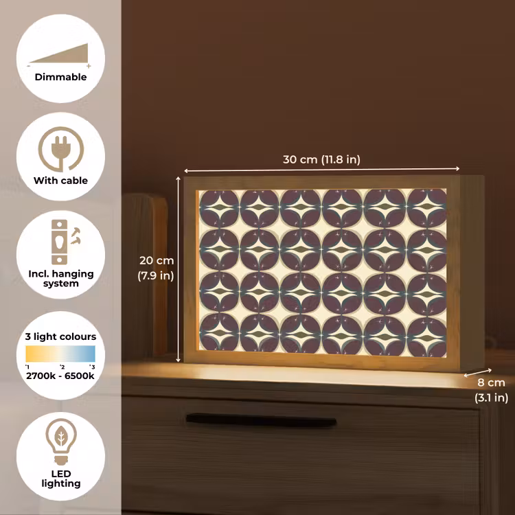 Cirkel - Retro - Kleurrijk Light Box met kabel (Tafellamp) klein 924 -USP_EN