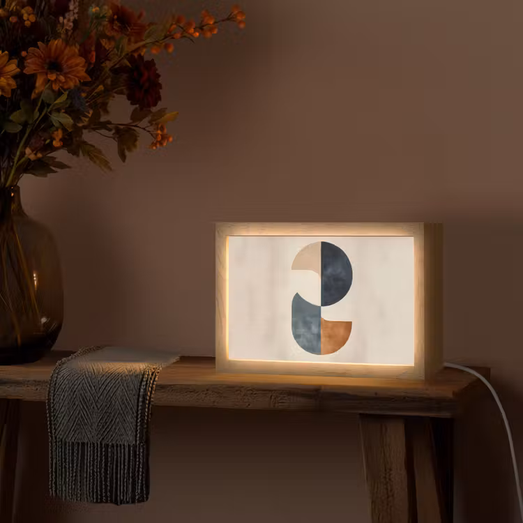 Cirkels - Abstract - Kleurrijk Light Box met kabel (Tafellamp) klein -sfeer4