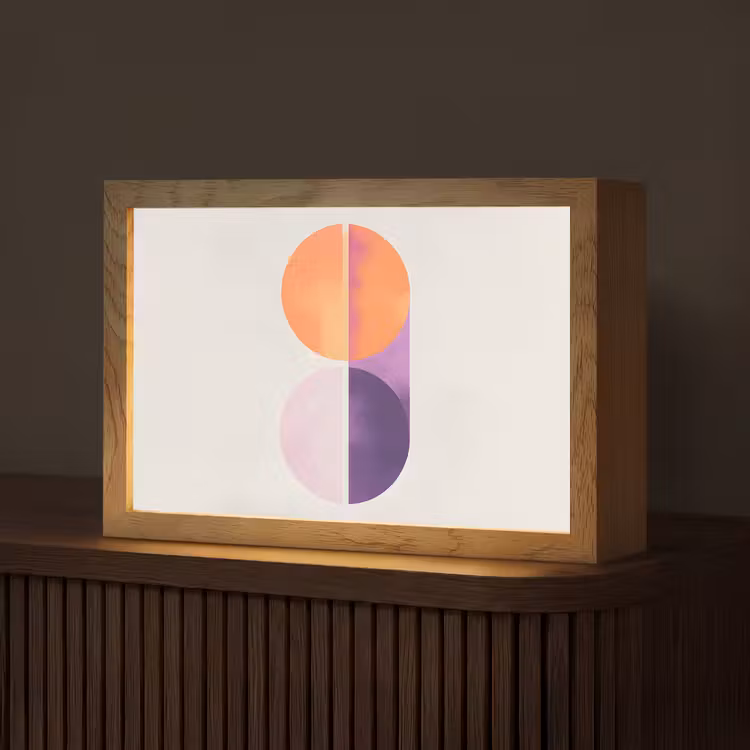Cirkels - Abstract - Paars Light Box met kabel (Tafellamp) klein -z3d_website