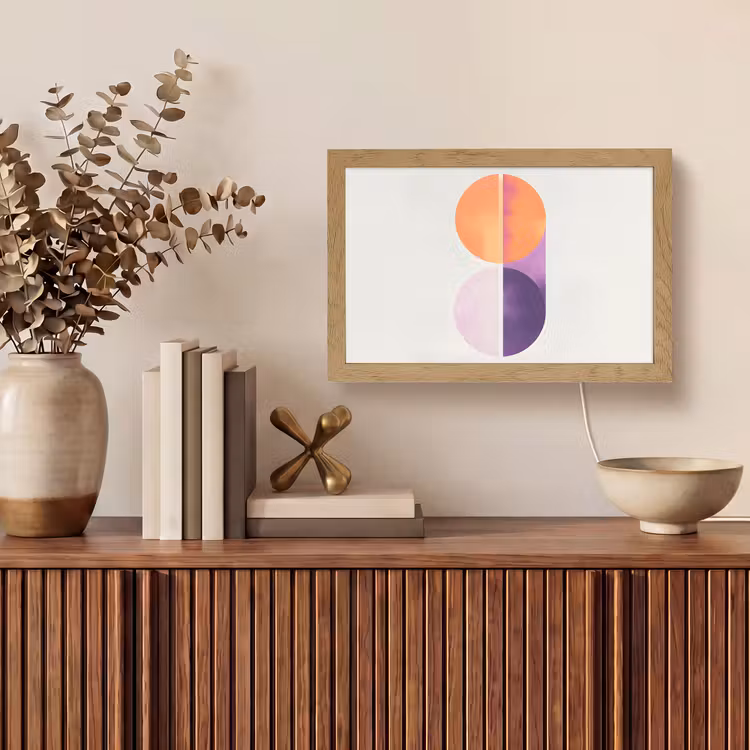 Cirkels - Abstract - Paars Light Box met kabel (Tafellamp) klein -sfeer2
