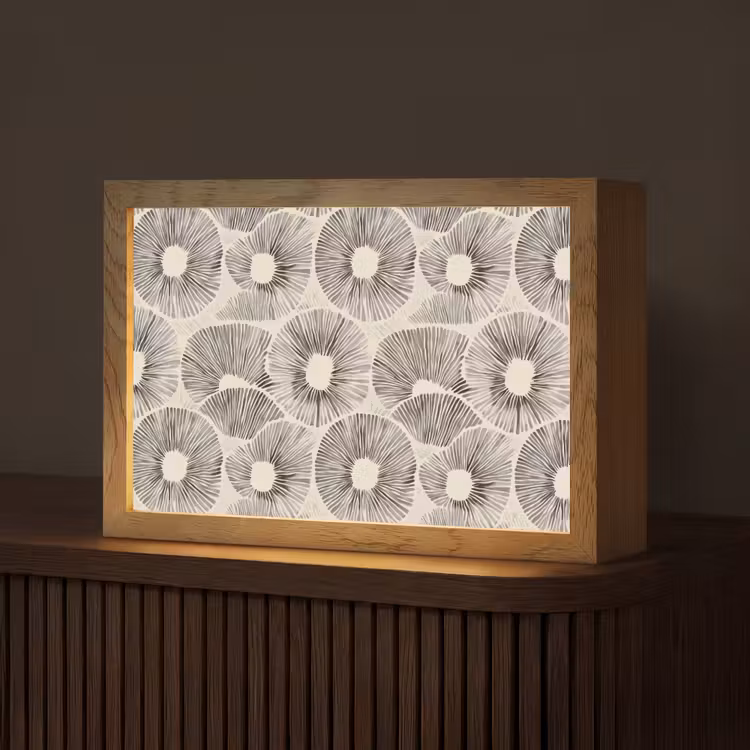 Cirkels - Patroon - Zwart Light Box met kabel (Tafellamp) klein 924 -z3d_website