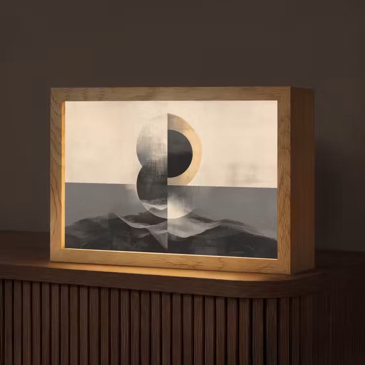 Cirkels - Schaduw - Abstract Light Box met kabel (Tafellamp) klein -z3d_website